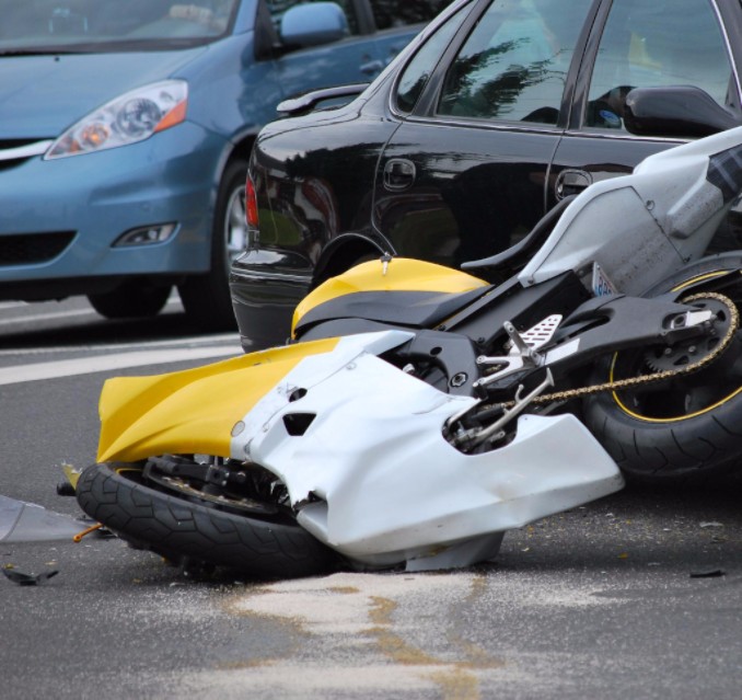 motorcycle accident on a public street