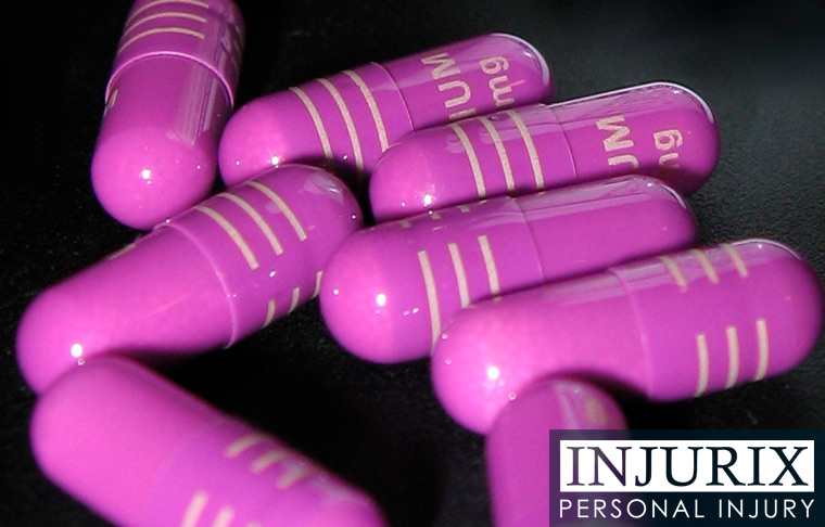 Close-up view of Nexium pills